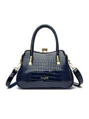 Elegante bolso de mano para mujer de piel de cocodrilo