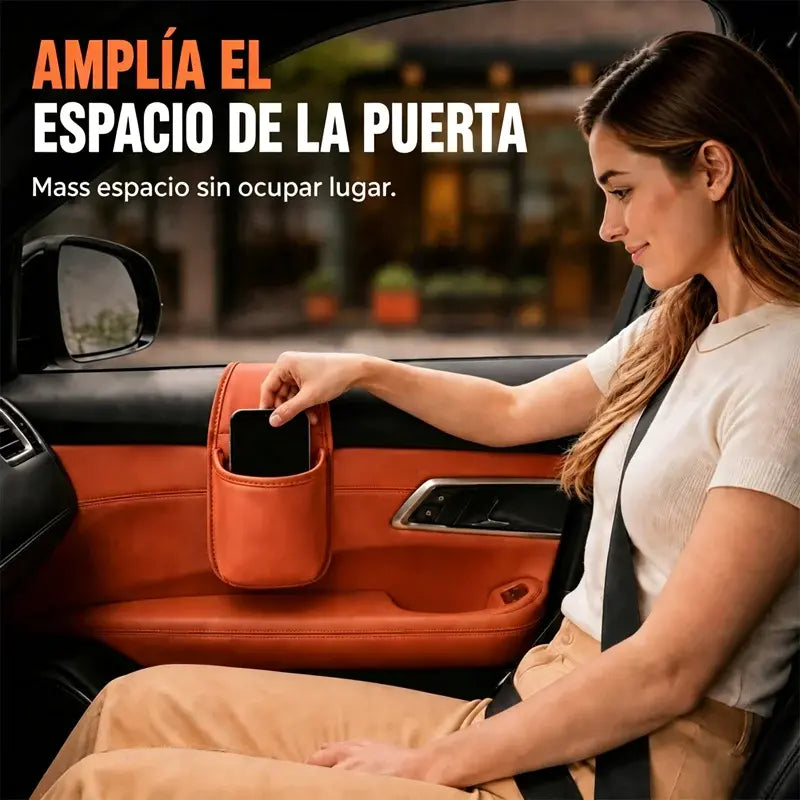 【2 unidades a 25 euros】🚗 Organizador de puerta para coche – Bolsillo de almacenamiento con soporte para vasos, colgante en la ranura de la ventanilla 🧺💧