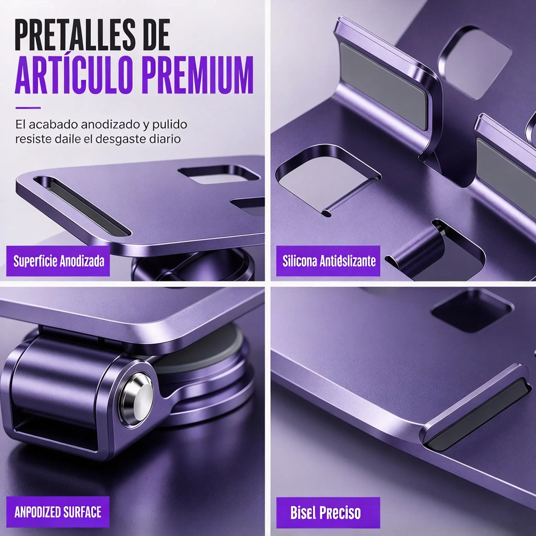 📢📢 50 % de descuento ✨ Soporte premium para teléfono móvil, totalmente metálico – base de escritorio con rotación de 360°