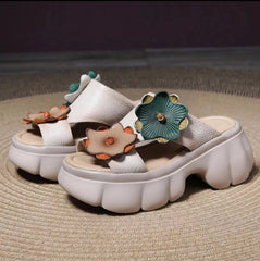 Sandalias de cuero con plataforma vintage