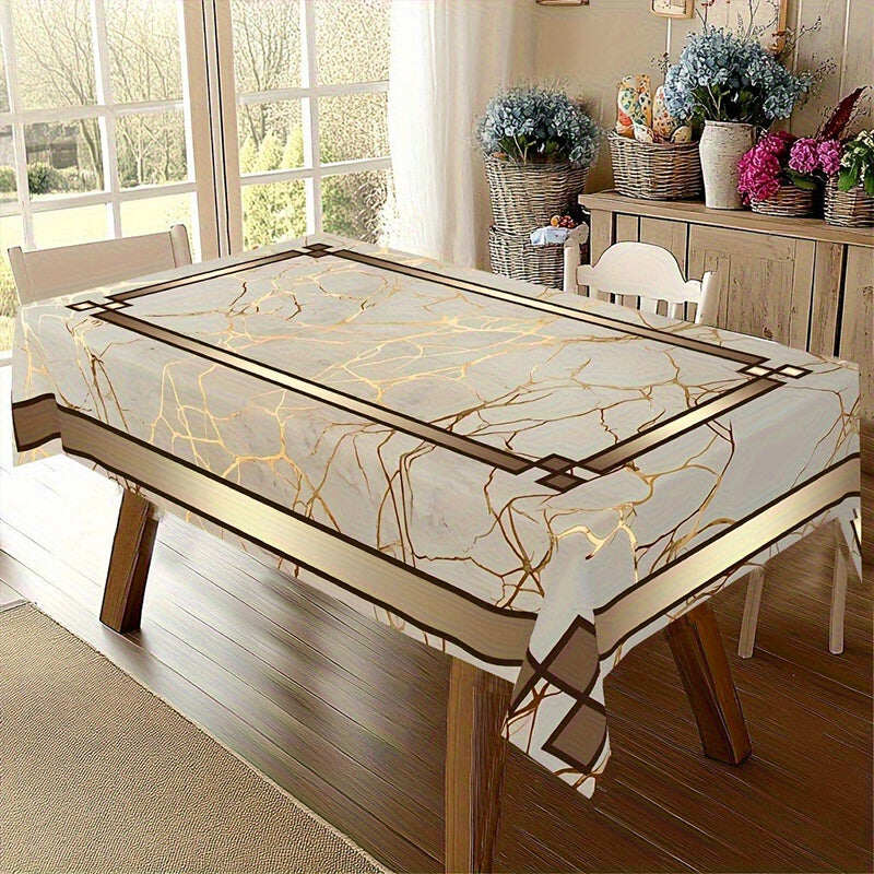 【140*180 cm (Rectángulo)】Mantel impermeable con estampado de mármol🌩️