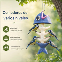 🐟🐦Comedero colgante creativo con forma de esqueleto de pez