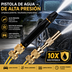 🚿[Juego de 2 piezas]💧 Pistola de agua a alta presión: lavado de autos, jardín, 10 veces más presión, multimodo ⚡