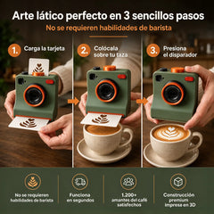 🔥Cámara retro para decoración de cafeterías: impresora mecánica de plantillas para arte latte