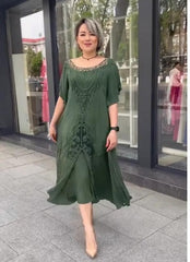 🌼🌼【S-5XL】👗2025 Nuevo vestido de mujer de encaje suelto de talla grande
