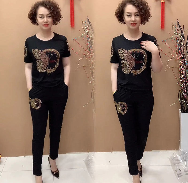 💥 Liquidación de stock 💥 Conjunto de top y pantalón de manga corta para mujer