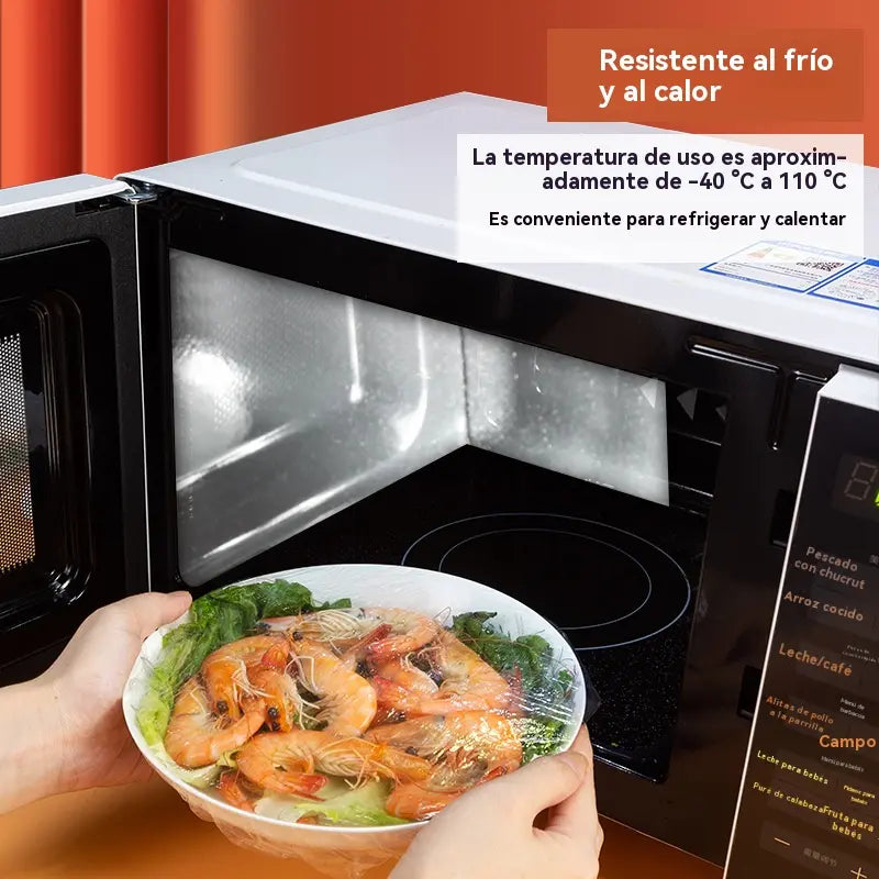 🔥【Paquete múltiple de 100 unidades】Tapa de frescura desechable de grado alimenticio,Protección de alimentos rápida y sencilla