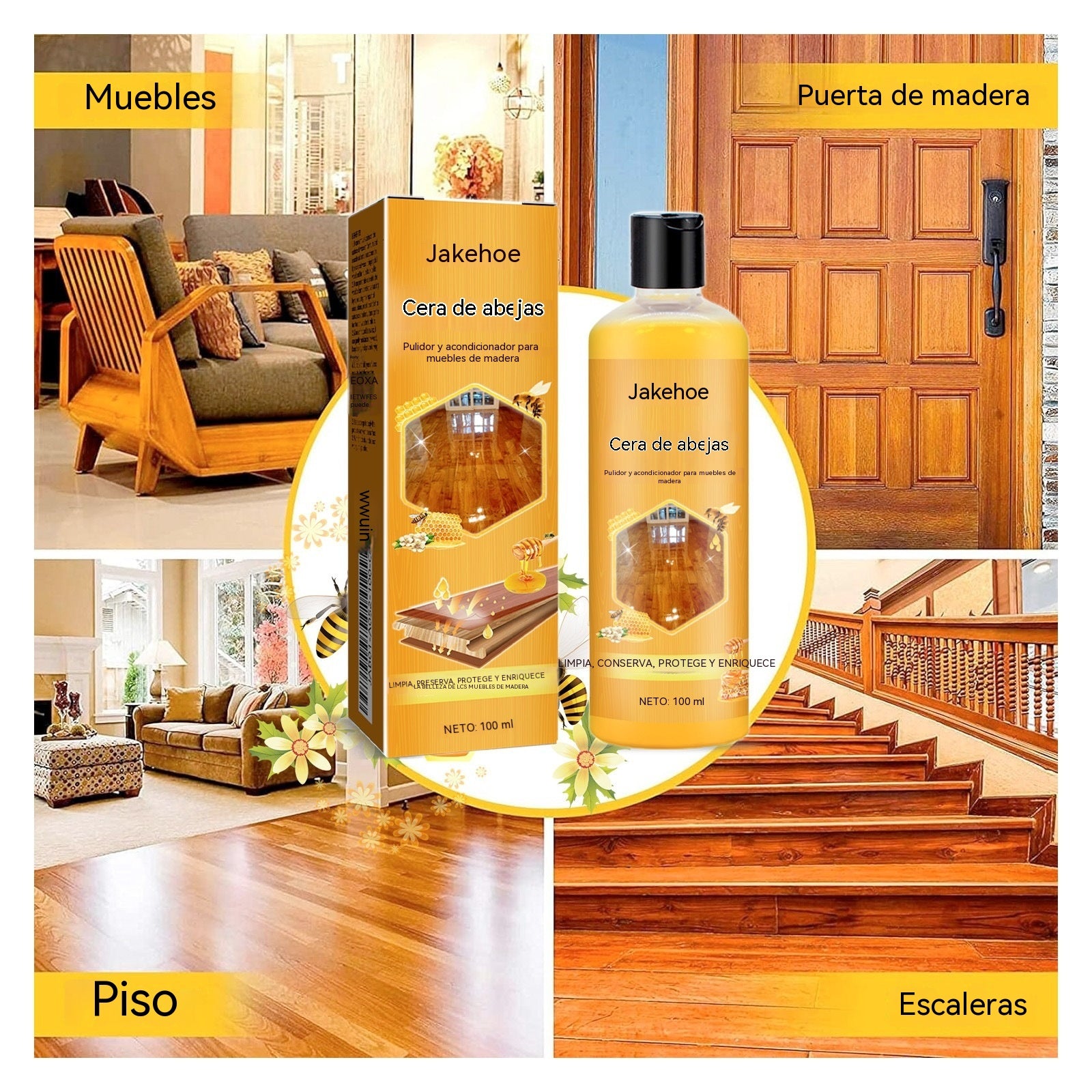 🔥Compra 1 y llévate 1 gratis🔥🧼Limpiador y abrillantador todo en uno para superficies de madera, elimina manchas, previene el polvo y aporta brillo.