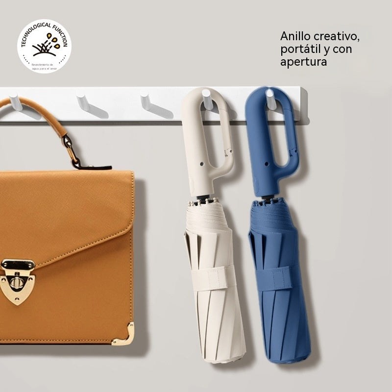 🔥【Oferta especial por tiempo limitado】🔥Paraguas portátil con mango de anilla