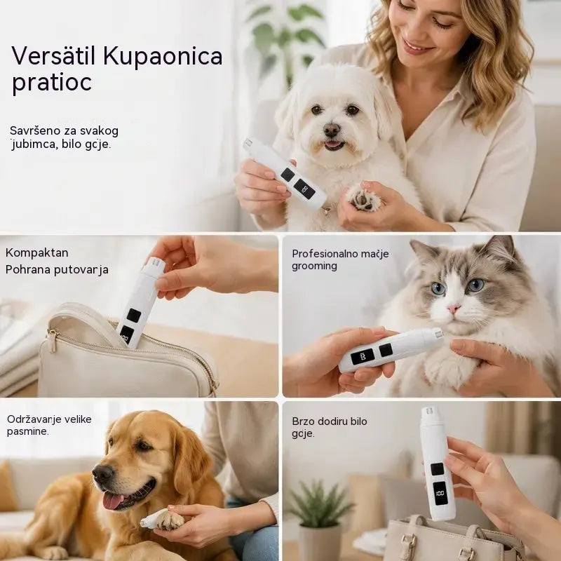 🐱🐶 Električna turpija za nokte za kućne ljubimce s LED indikatorom napajanja