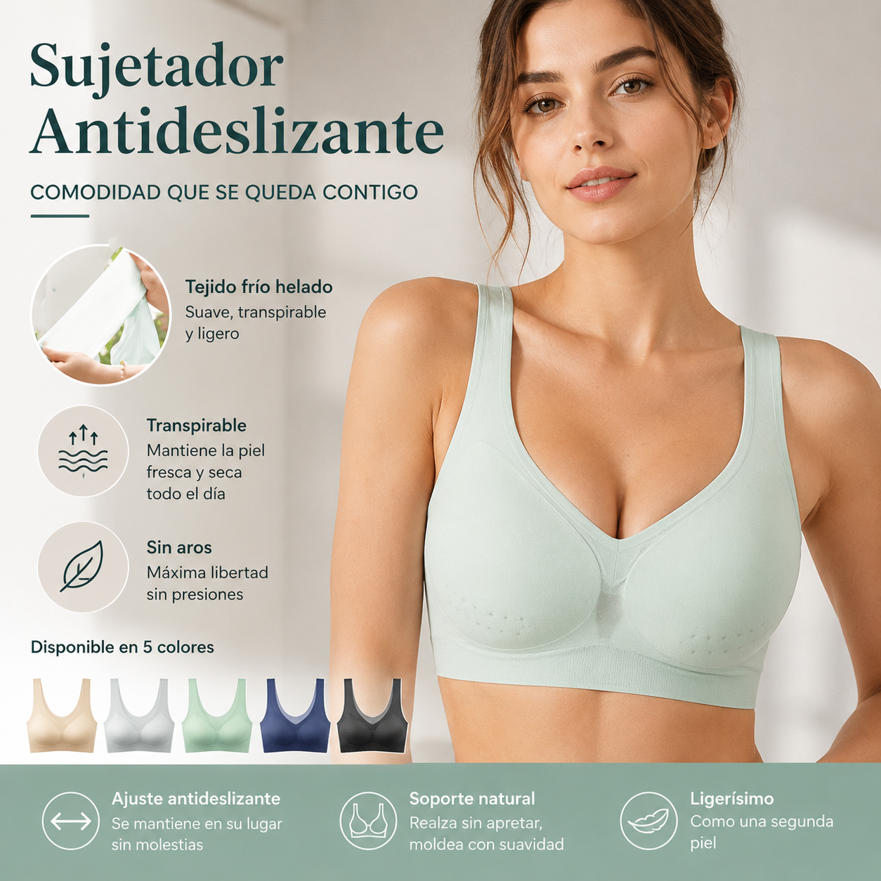 【50%OFF】🌸【40-120 kg】2026, sujetador push-up de seda helada sin costuras