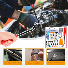 🔥🔥【680 piezas + herramientas de 6 pulgadas + juego de cuatro piezas + almohadilla de esponja + brida】🧰🛠️Juego de hebillas de plástico para tornillos de expansión automotrices