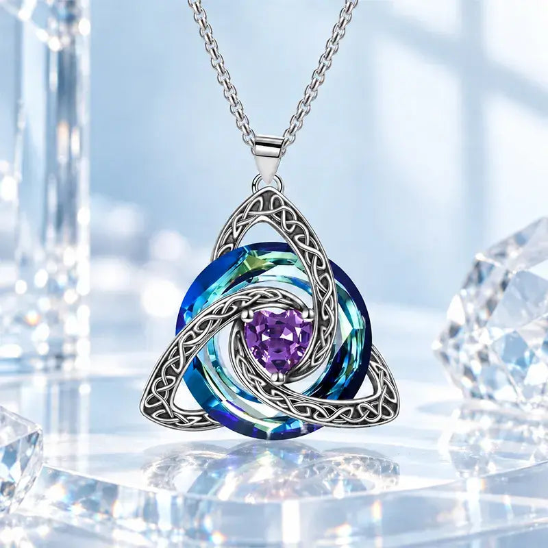 💎✨ Collar con 12 Piedras de Nacimiento y Nudo Celta | Colgante Elegante de Alta Gama para Mujer 🔮