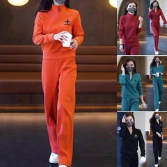 😍【Top + pantalones】2025 traje de ropa deportiva casual suelto de gran tamaño nueva moda caliente