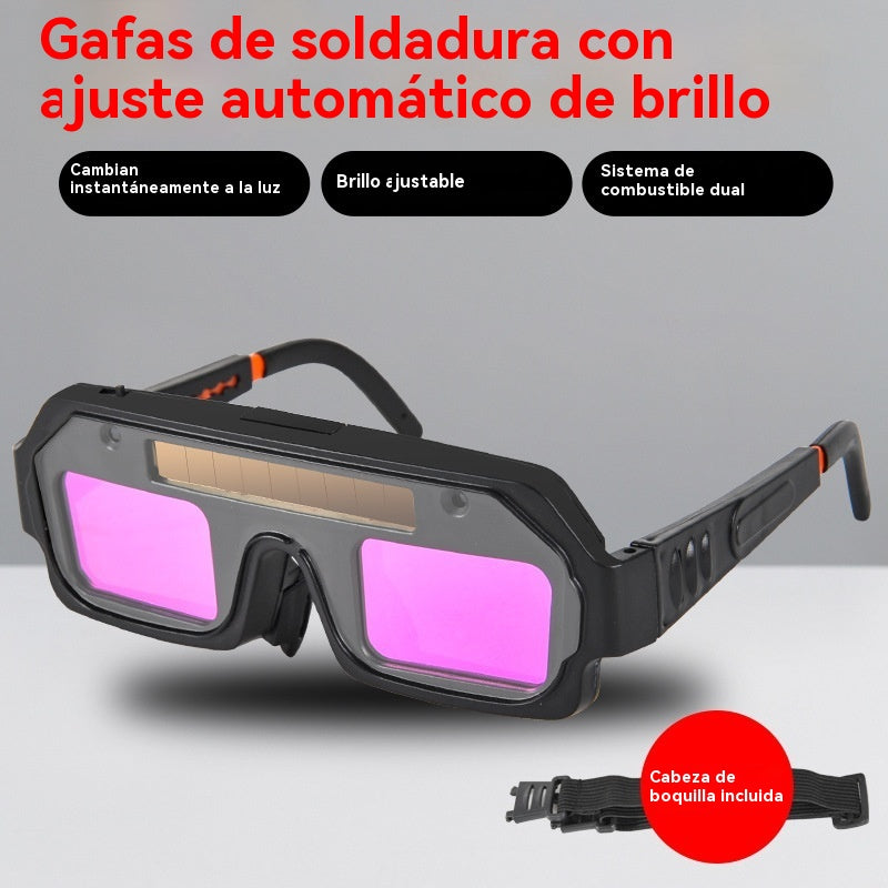 💥🕶️Gafas de soldadura con oscurecimiento automático, gafas de soldadura por arco antideslumbrantes, doble protección para soldadura, gafas de protección UV antideslumbrantes para soldadura