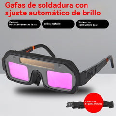 💥🕶️Gafas de soldadura con oscurecimiento automático, gafas de soldadura por arco antideslumbrantes, doble protección para soldadura, gafas de protección UV antideslumbrantes para soldadura