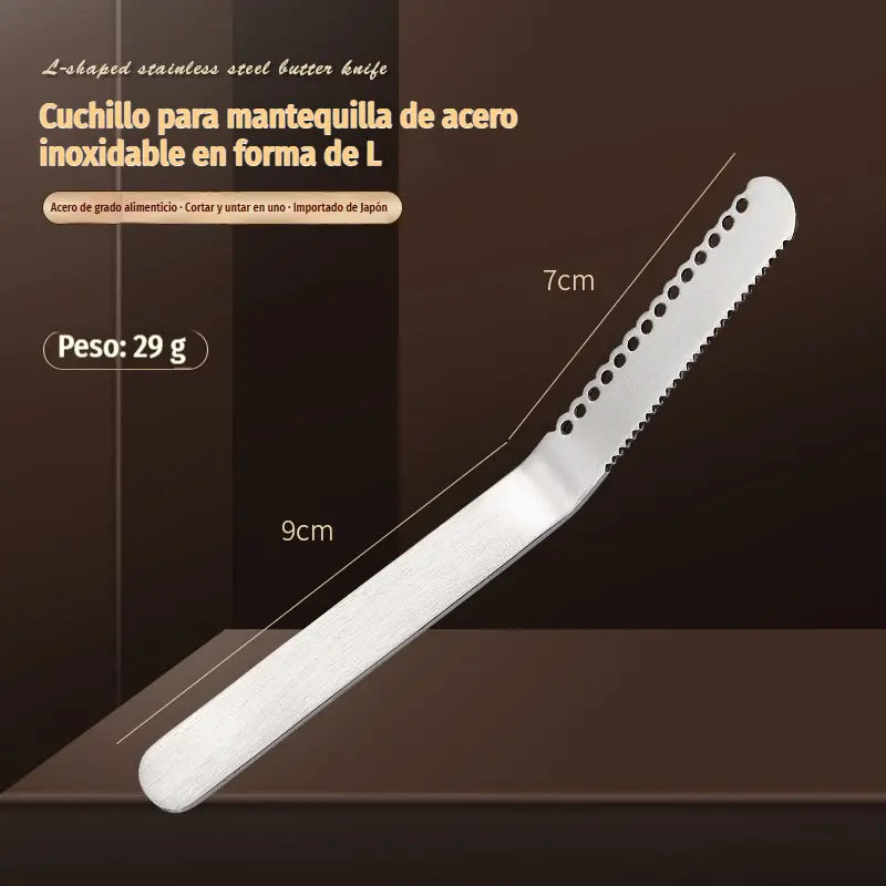 🧀【¡Compra uno, consigue uno gratis!】✨ Cuchillo de Mantequilla 3 en 1 de Acero Inoxidable 304 | Untador y Serrado para Queso, Pan y Tarta | Profesional 🔪