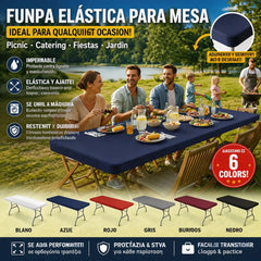 🔥✨【Compra 1 y llévate 1 GRATIS】Funda elástica multifuncional para mesa de picnic 🏕️ Ajuste perfecto, impermeable, antideslizante y fácil de limpiar. ¡Ideal para fiestas, camping y uso diario! 💧