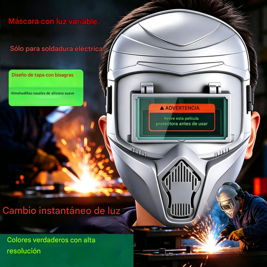 Casco de soldadura totalmente automático con luz variable