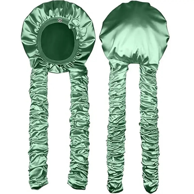 🎀🌙 Gorro de Satén para Dormir con Ondas Sin Calor, Turbante Nocturno Protector para Rizos, Reduce el Encrespamiento y Mantiene la Hidratación ✨