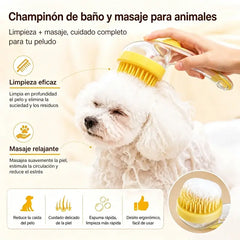 🥳Compra 1 y llévate 1 gratis🛁🐾 Cepillo de baño todo en uno: dispensador de champú incorporado, cerdas de doble cara. Limpieza suave y fácil. ¡Un baño relajante para ti y tu mascota! 💧✨
