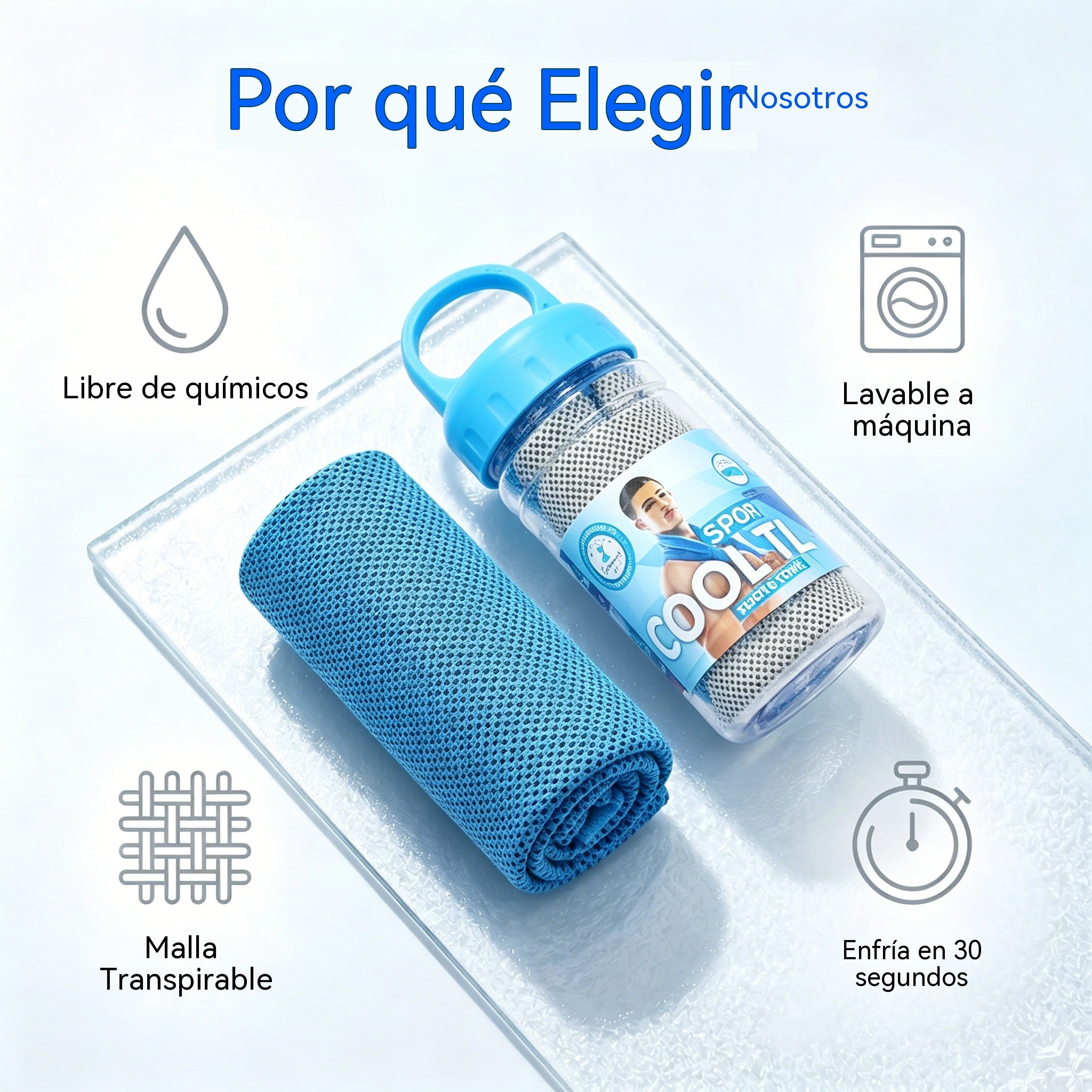 🎁¡Compra uno y llévate otro gratis por el último día!❄💦Una toalla fresca y absorbente que puedes usar en cualquier momento y lugar. Reutilizable, suave, absorbente, refrescante y portátil.
