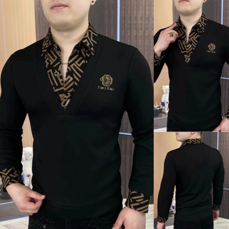 🌟【30% de descuento el último día】Camisa de manga larga para hombre con solapa de moda, otoño 2025