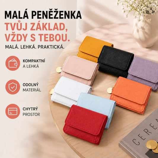 🔥Kupte jednu a druhou dostanete zdarma✨Elegantní a jednoduchá dámská krátká peněženka s přihrádkami na karty, bankovky a okénkem na průkaz totožnosti.