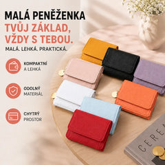 🔥Kupte jednu a druhou dostanete zdarma✨Elegantní a jednoduchá dámská krátká peněženka s přihrádkami na karty, bankovky a okénkem na průkaz totožnosti.