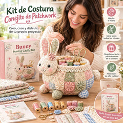 🧵 Kit organizador de costura DIY con patchwork de animales 🎨
