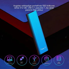 🏆Īpašs piedāvājums uz ierobežotu laiku⚡ 🔥Augstas ietilpības 16 TB kompakts pārnēsājams SSD disks ar USB Type-C pieslēgvietu