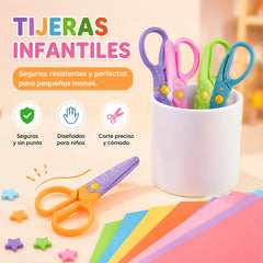 🥰【6 piezas - 6 formas diferentes】✂️🌈Tijeras de seguridad para niños (para proyectos de bricolaje)