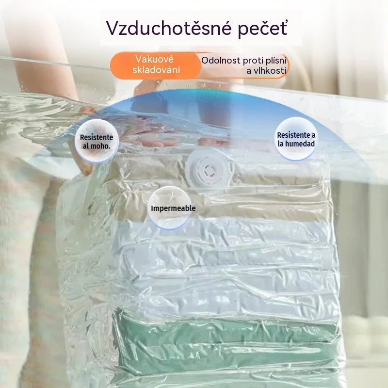 ✨(5 kusů)💨 Velký, stlačitelný vakuový úložný sáček: není potřeba pumpička, nepropustný a ideální pro úsporu místa v kufrech i doma ✈️