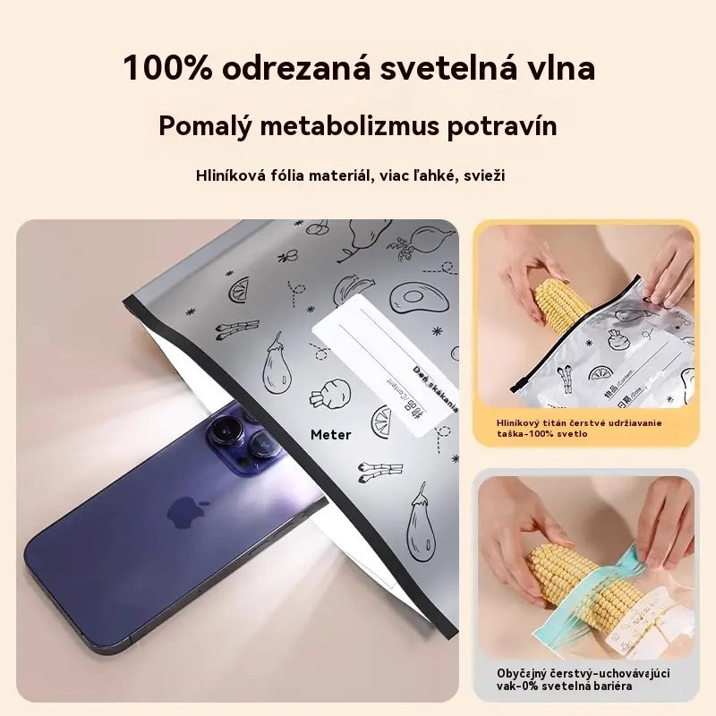 🥩【30 kusov：10 malých + 10 stredných + 10 veľkých】Vrecko z hliníkovej fólie potravinárskej kvality so zipsom na zachovanie čerstvosti, vhodné do domácej chladničky