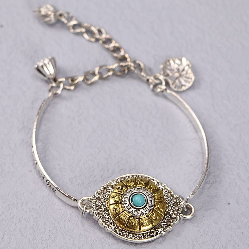 🔥【30%OFF】Pulsera de loto giratoria con mantra de seis caracteres de la suerte