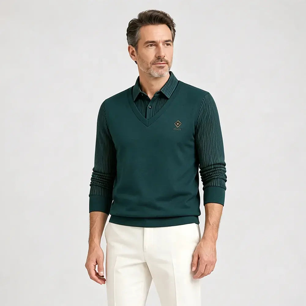 👔Rebajas de fin de año🔥【M-4XL】Conjunto de dos piezas de cachemir premium para hombre, cálido y versátil.