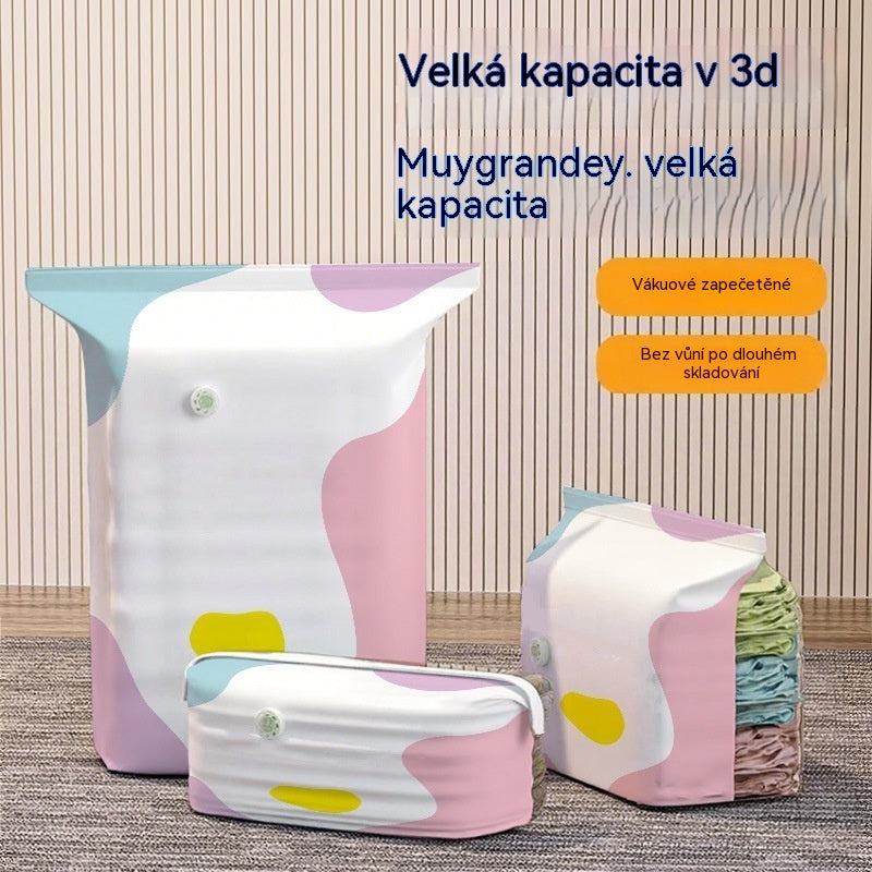 🧳【5-dílná sada】💨 Velká, stlačitelná vakuová úložná kapsa: nevyžaduje pumpičku, je nepropustná a ideální pro úsporu místa v kufru a doma ✈️