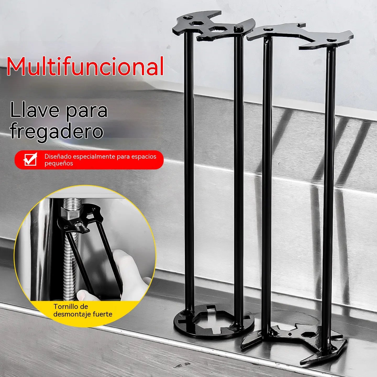 🔥Compre 1 y obtenga 1 gratis（2 piezas） Llave multifuncional para fregaderos, para el mantenimiento, instalación y desmontaje de grifos.