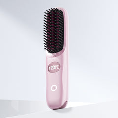 Cepillo alisador de pelo inalámbrico con pantalla LED
