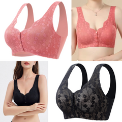 😍【2-delni paket】Ženski nedrček brez žic z gumbi na sprednji strani❤️【40-100kg】