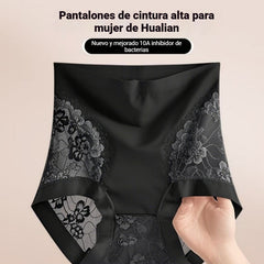 🔥【5 pieza 27 euros】Braguitas de control de abdomen de alta elasticidad con encaje sin costuras para mujer, bragas moldeadoras y levantadoras de glúteos