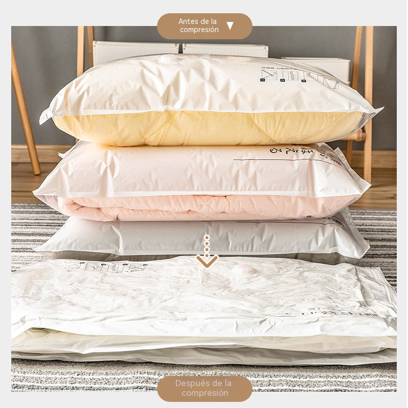 🧳【60*80cm】【Juego de 5 piezas】💨 Bolsa de almacenamiento al vacío grande y compresible: no requiere bomba, es a prueba de fugas e ideal para ahorrar espacio en maletas y en casa ✈️