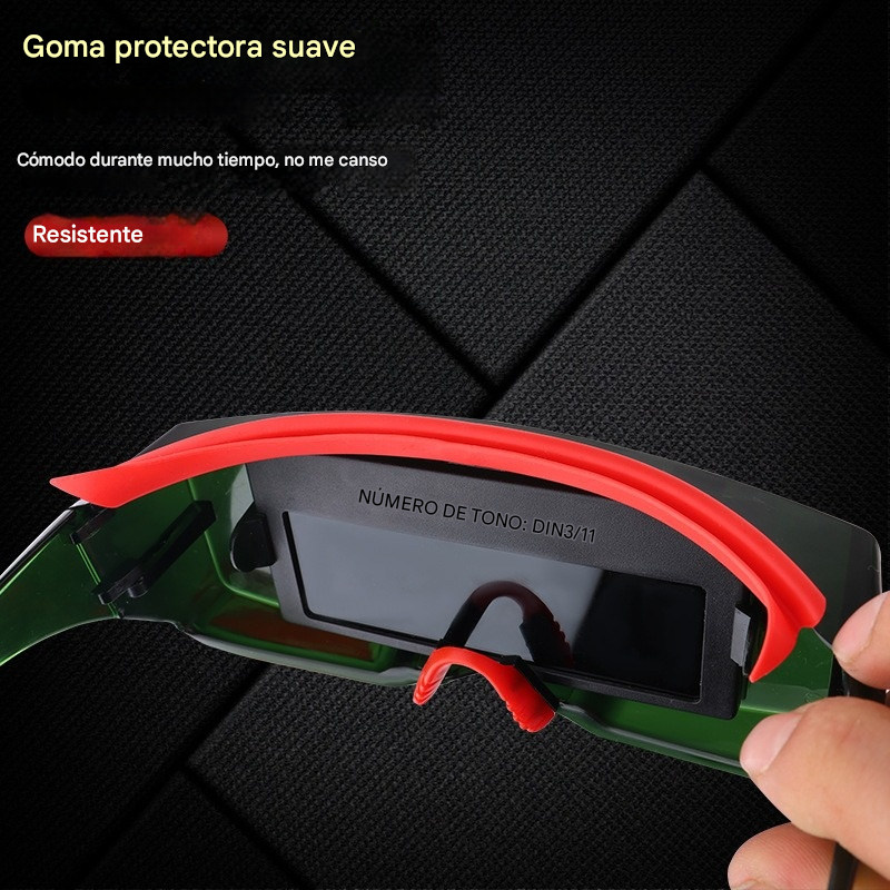 🔥Gafas de visión amplia + 10 lentes protectoras🔥👓Gafas de soldar automáticas con ajuste de intensidad, máscara de soldar✅
