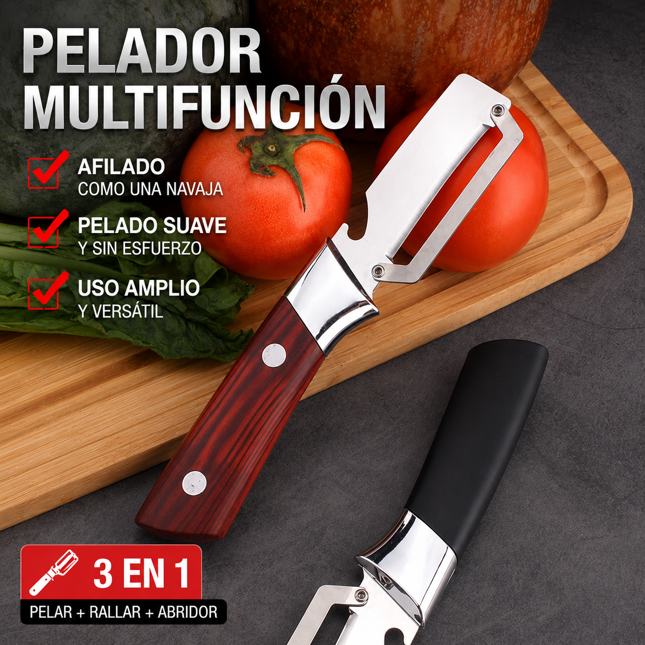 Compra 1 y llévate 1 gratis🔪 Pelador y abridor 2 en 1 – práctico y elegante para frutas y verduras💥