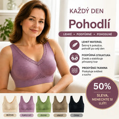 【Balení 3 kusů】Dámská krajková podprsenka s vysokou podporou, bez kostic