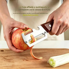 🔥Compre 1 y obtenga 1 gratis（2 piezas）🧅🔪 Pelador de cocina multifuncional 3 en 1: ¡Pela, pica verduras, corta carne y abre botellas! 🔥