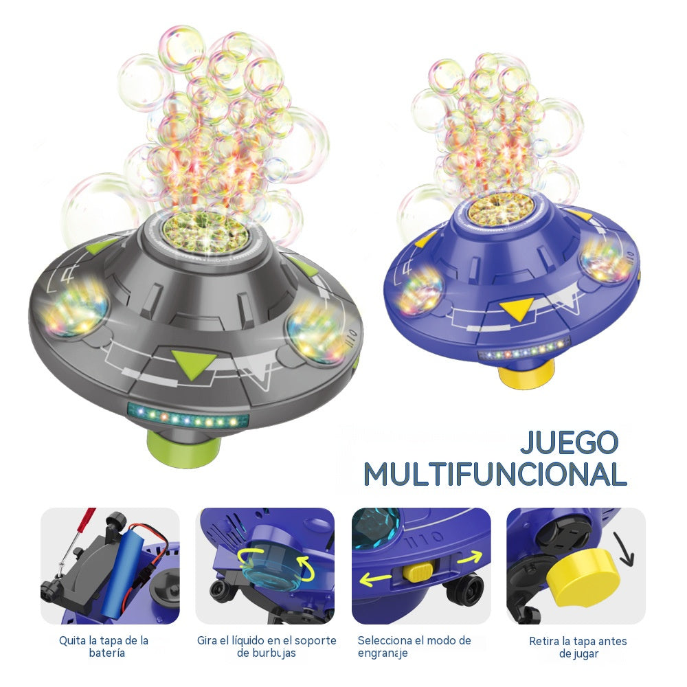 💧 Máquina de burbujas con luces y música: automática, segura para niños y perfecta para fiestas, jardines o diversión veraniega sin fin 🎶