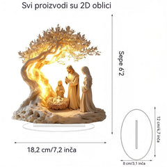 ✨🕯️Dekoracija stola s jaslicama i drvetom života: meko svjetlo za svečanu atmosferu.