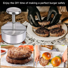 【diámetro10cm】🍔Prensa de carne manual de acero inoxidable 304/máquina para hacer pasteles de carne para cocina y restaurante