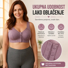 （3 komad）💕🎁【45 kg-155 kg】Preveliki prozračni grudnjak od mekog pamuka s prednjim gumbima